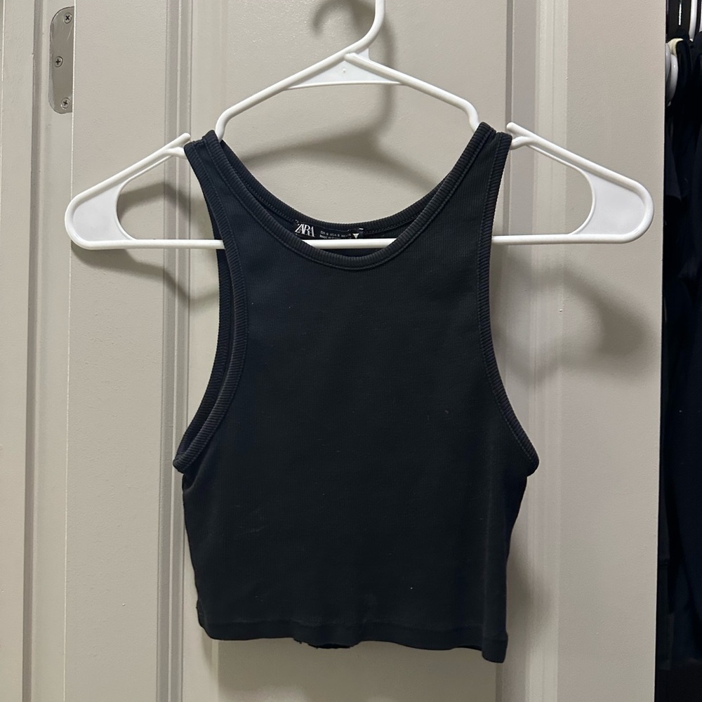 Zara cropped black tank